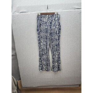 Three Dots Boho Style Navy & White Patterned Palazzos